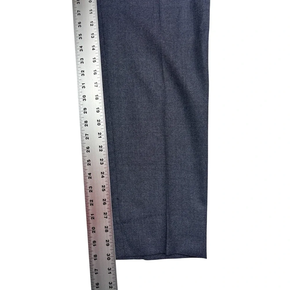 Joseph Abboud 40S 34x30 Navy Blue Birdseye 2pc Pant Suit Italian Flannel Wool